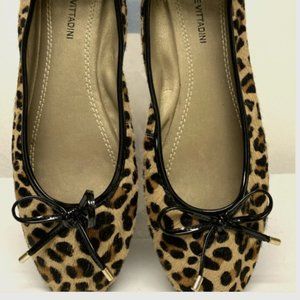 Adrienne Vittadini Women's Leopard Print Mohair Flats 7.5 M
